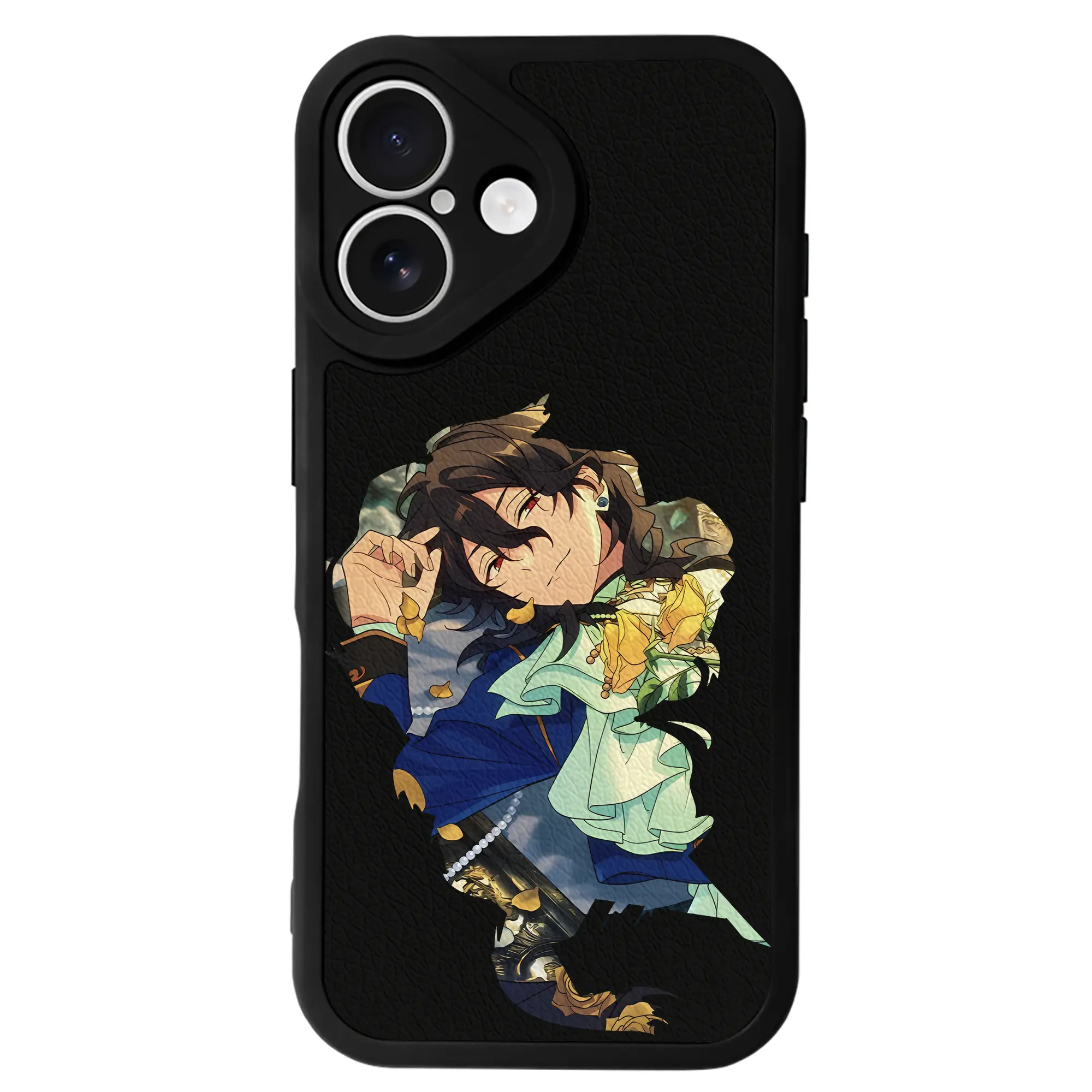 あんさん ぶる グッズ UNDEAD 朔間零 - IPhone 16シリーズ対応 ・ シリコンスマホケース ・ レザー調 ・ 高精度フィット ・ 耐衝撃 ・ ワイヤレス充電対応 ・ 精密カット